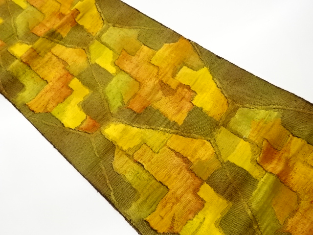 JAPANESE KIMONO / VINTAGE NAGOYA OBI / TSUMUGI / WOVEN KIKKO